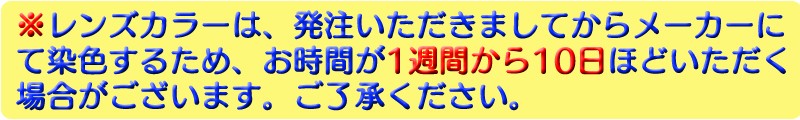 レンズカラー納期