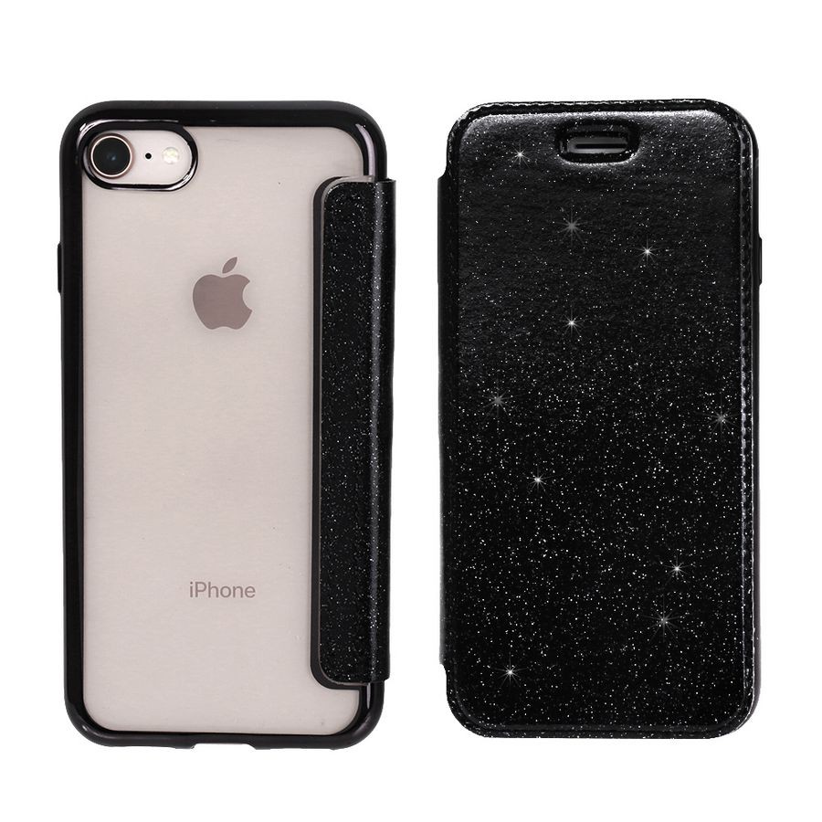 iPhoneケース 手帳型 キラキラ 透明 ソフトケース iPhoneX XS 7 8 plus