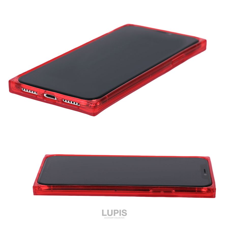 ❤未使用❤iPhone12Pro　ケース　赤　スマホケース iPhoneケース 透明 iPhone XS X 12 12Pro ソフトケース スクエア