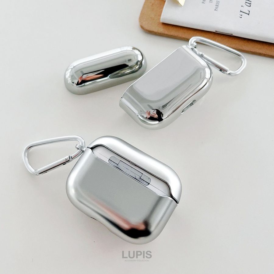AirPods ケース AirPods2 第3世代 ソフトケース メタル シルバー