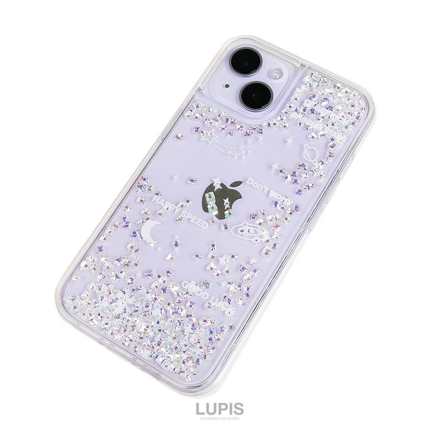iPhoneケース iPhone14 キラキラ クリア 動く 流れる 液体 かわいい