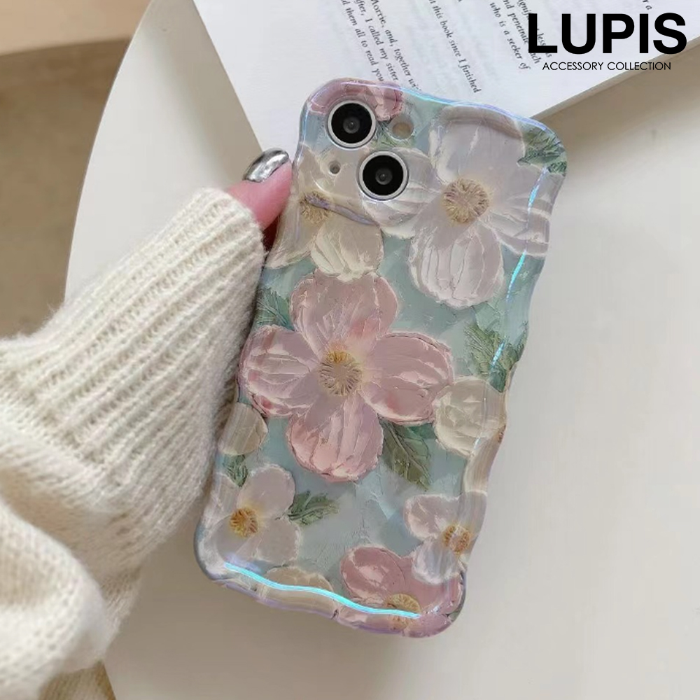 iPhoneケース iPhone12 iPhone13 iPhone14 フラワー ウェーブ かわいい