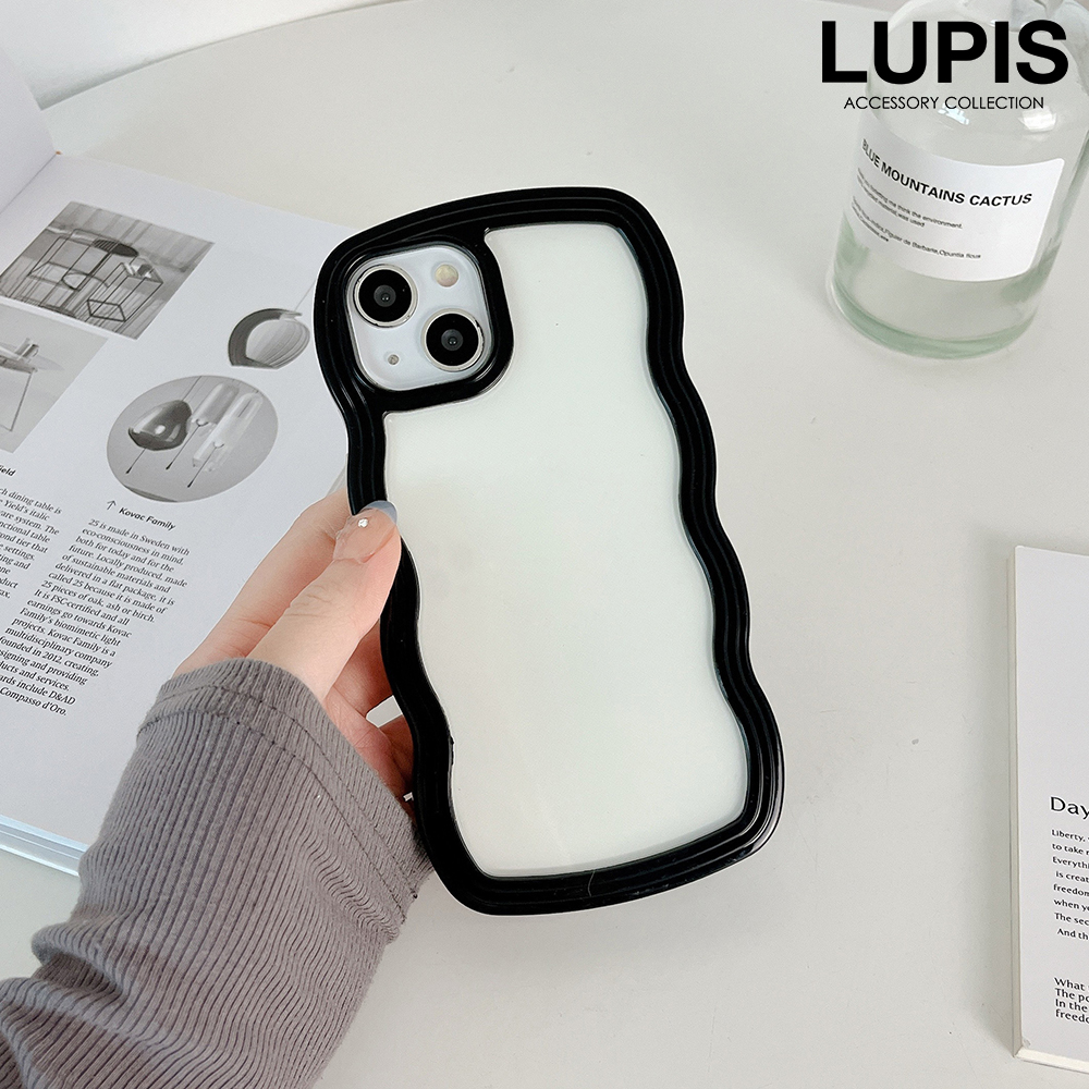 iPhoneケース iPhone14 iPhone15 ウェーブ クリア 透明 かわいい シンプル 韓国 韓国っぽ lupis ルピス｜lupis｜04