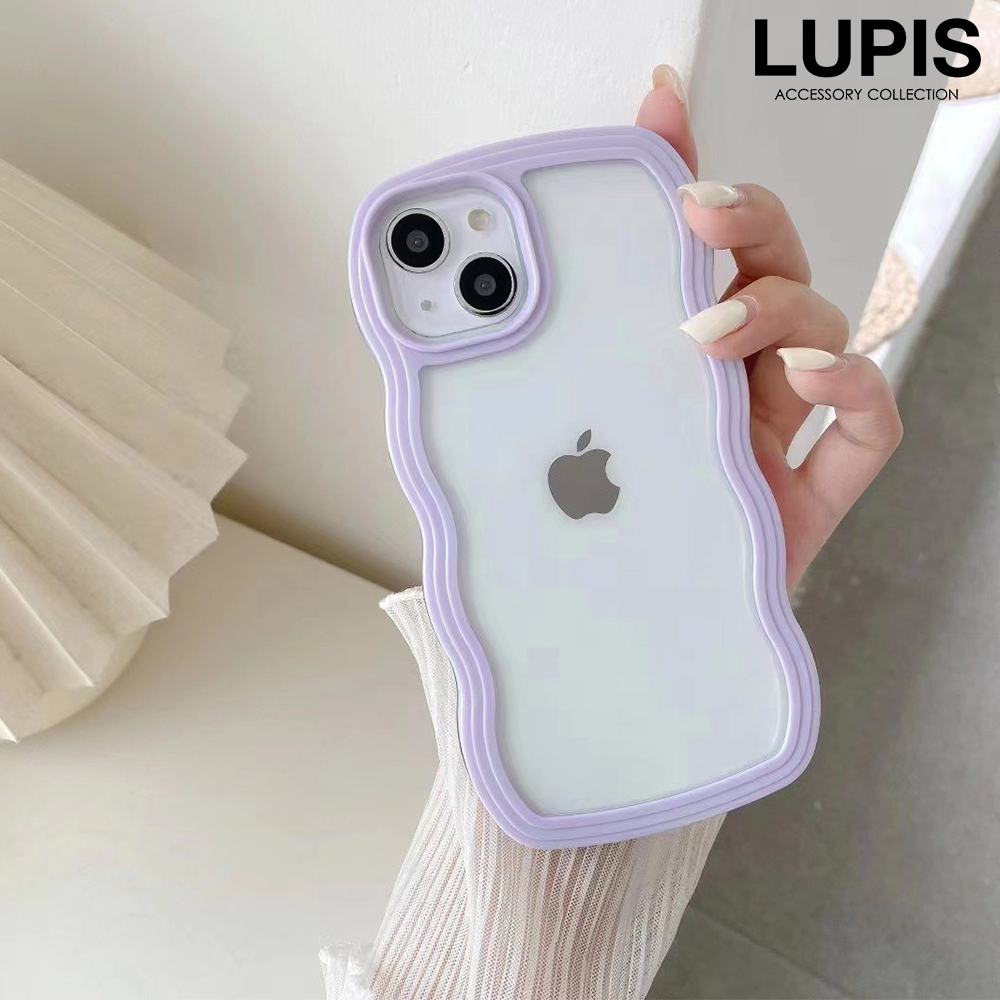 iPhoneケース iPhone14 iPhone15 ウェーブ クリア 透明 かわいい シンプル 韓国 韓国っぽ lupis ルピス｜lupis｜05