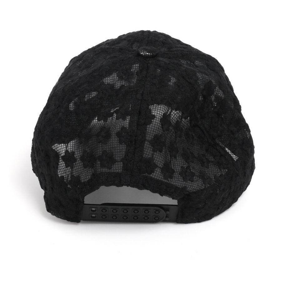 キャップ レディース 帽子 フラワー 刺繍 メッシュ オーガンジー シースルー 黒 白 カジュアル ルピス LUPIS