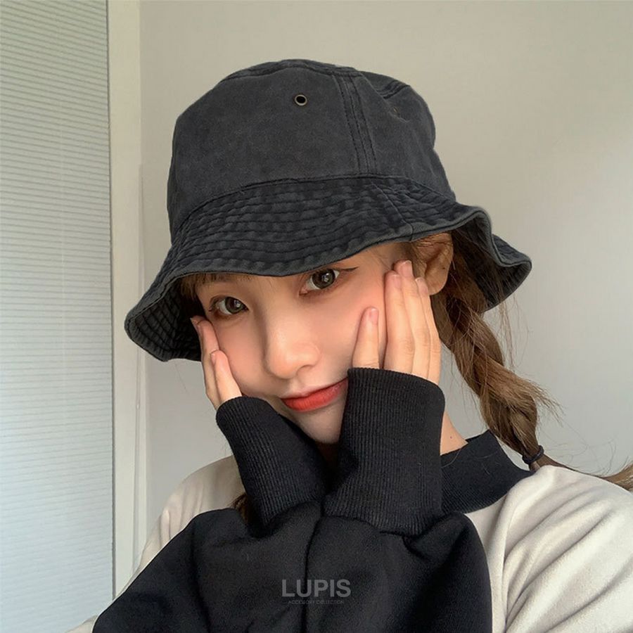 LUPIS バケットハット レディース デニム ウォッシュドデニム