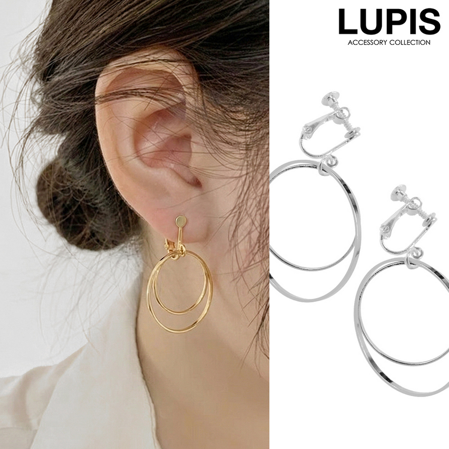 LUPIS（ルピス） イヤリング 大ぶり 揺れる フープ サークル シンプル
