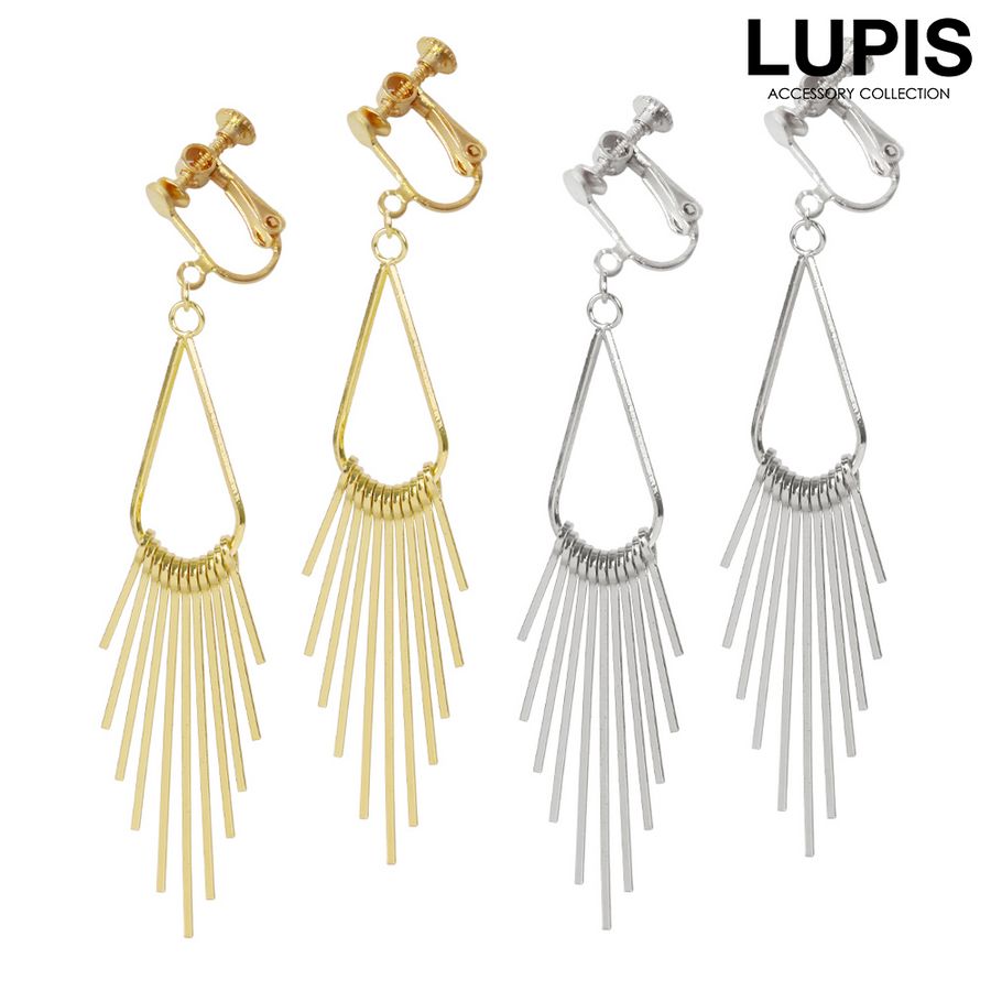 イヤリング 大ぶり 揺れる フリンジ メタル ゴールド シルバー ルピス LUPIS :k280:LUPIS Yahoo!店 - 通販 -  Yahoo!ショッピング