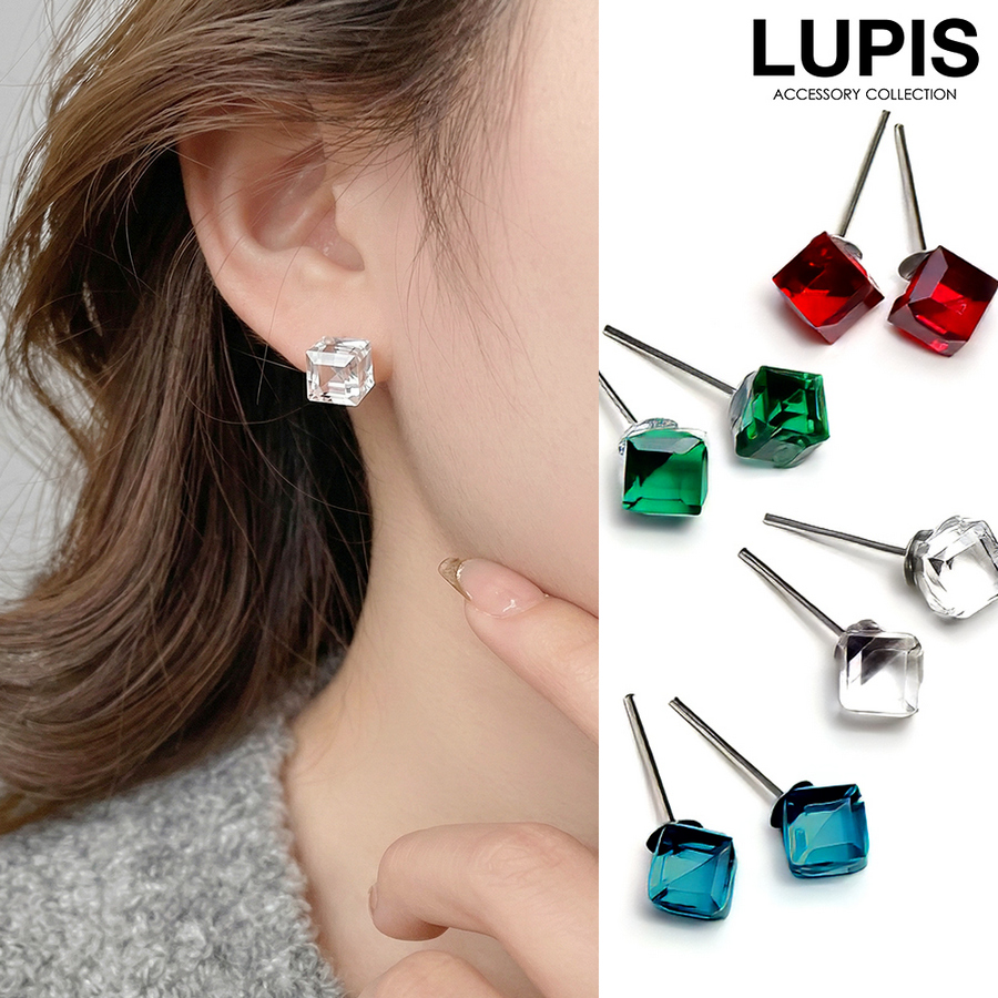LUPIS（ルピス） ピアス レディース キュービック スクエア シンプル