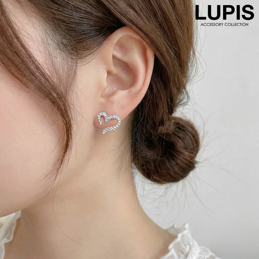 LUPIS（ルピス） ピアス レディース オープンハート ハート パヴェ