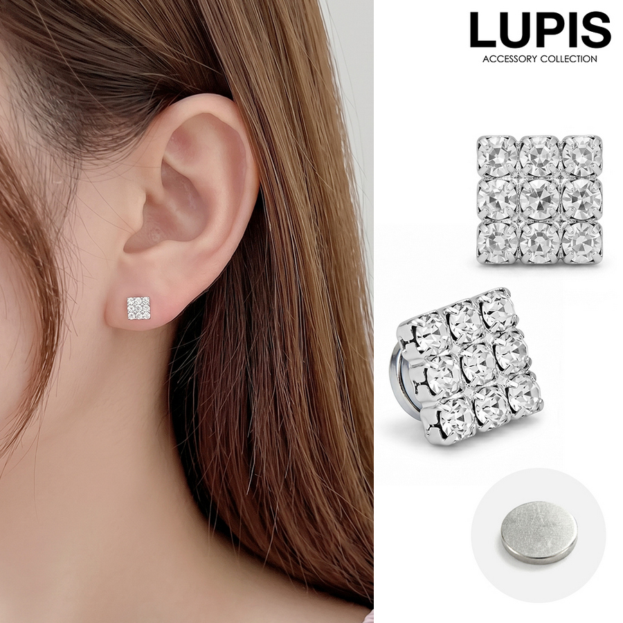 LUPIS（ルピス） スクエアパヴェマグネットピアス マグネットピアス