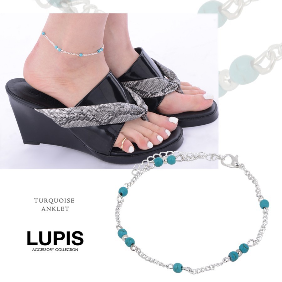 アンクレット レディース ターコイズ シルバー シンプル おしゃれ ルピス LUPIS :o669:LUPIS Yahoo!店 - 通販 -  Yahoo!ショッピング