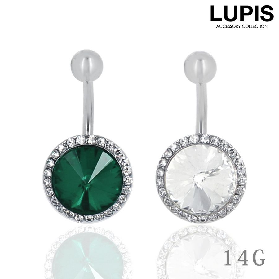 LUPIS（ルピス） ボディピアス 14G ビジュー ストーン バナナバーベル