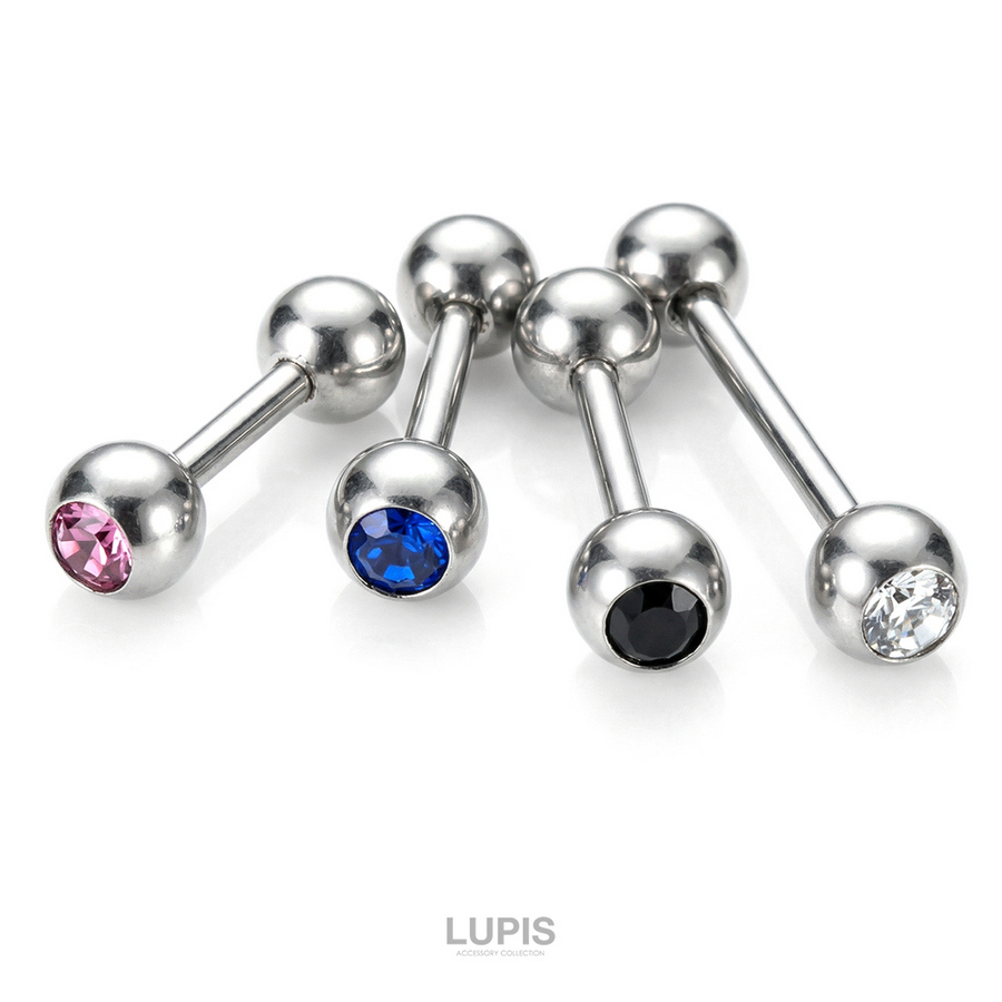 LUPIS（ルピス） ボディピアス 16G ストーン ストレートバーベル 軟骨