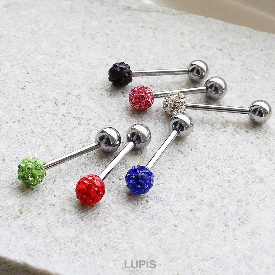 LUPIS（ルピス） ボディピアス 14G ストレートバーベル ジュエル