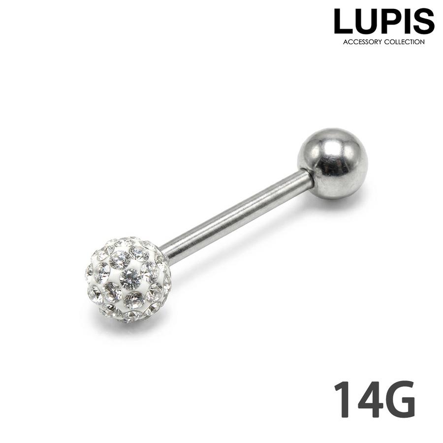 LUPIS（ルピス） ボディピアス 14G ストレートバーベル ジュエル