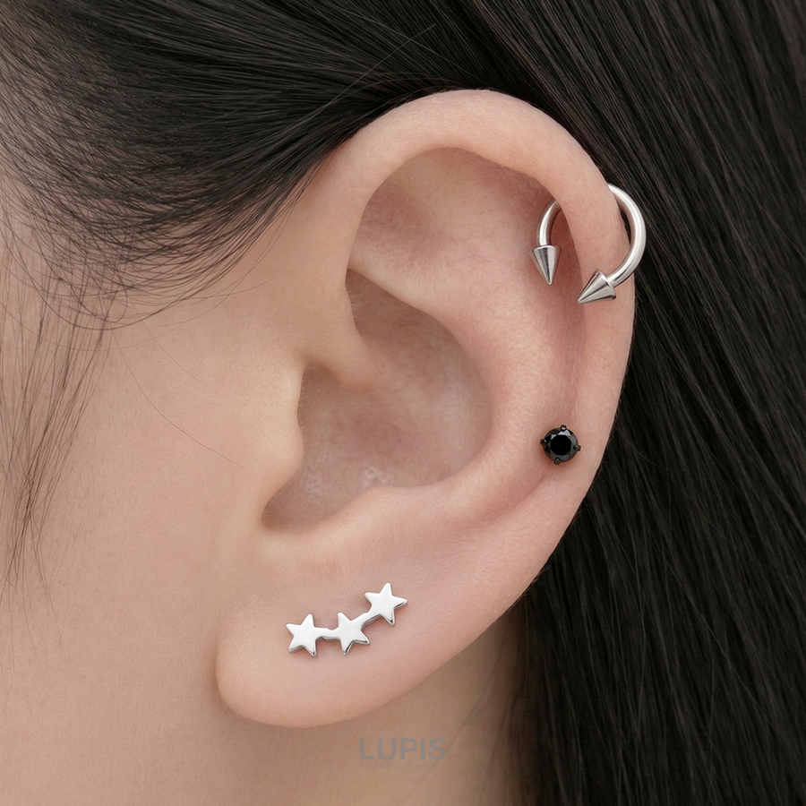 LUPIS（ルピス） ボディピアス 16G サーキュラーバーベル コーンヘッド