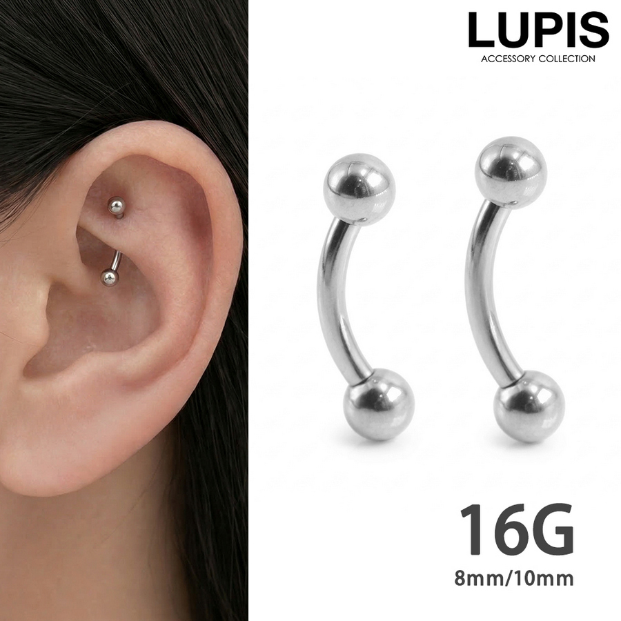 LUPIS（ルピス） ボディピアス 16G バナナバーベル 軟骨ピアス