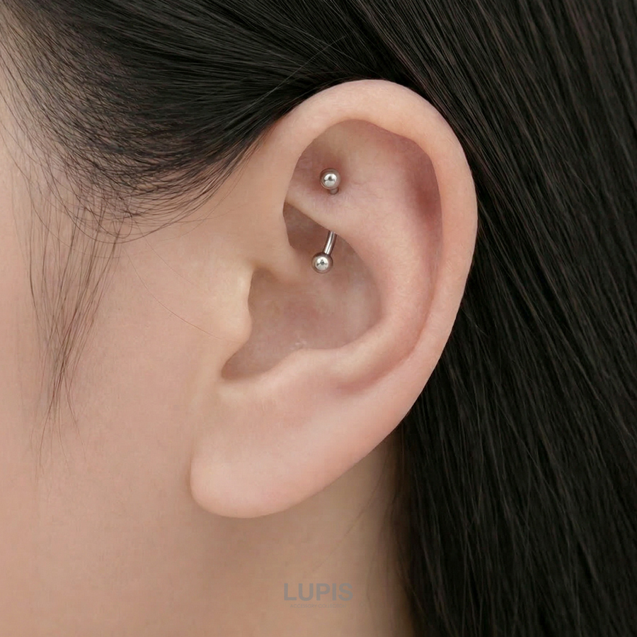 LUPIS（ルピス） ボディピアス 16G バナナバーベル 軟骨ピアス