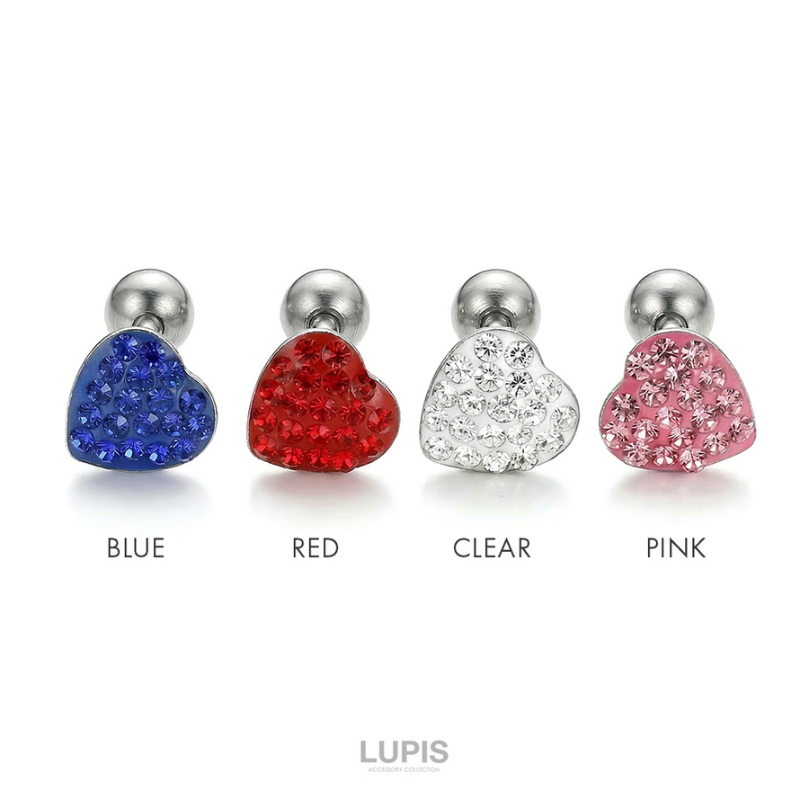 LUPIS（ルピス） ボディピアス 16G ハート パヴェ ストーン ストレート