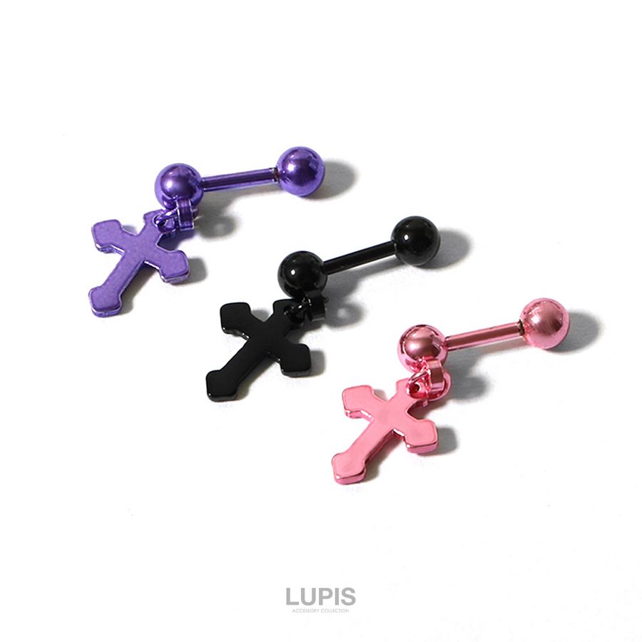 LUPIS（ルピス） ボディピアス ストレートバーベル 16G クロス