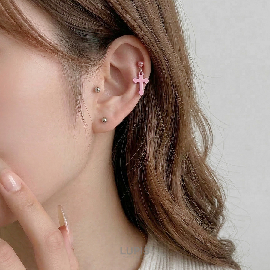 LUPIS（ルピス） ボディピアス ストレートバーベル 16G クロス