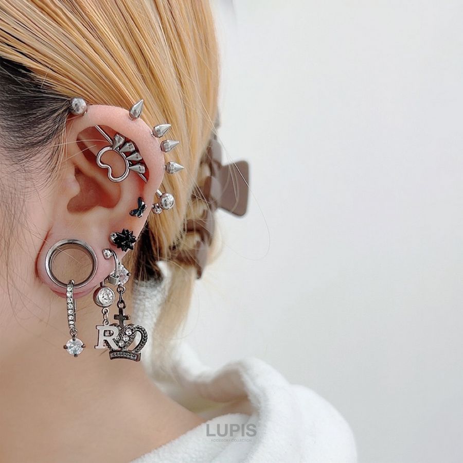 LUPIS（ルピス） ボディピアス インダストリアルバーベル 14G ハート