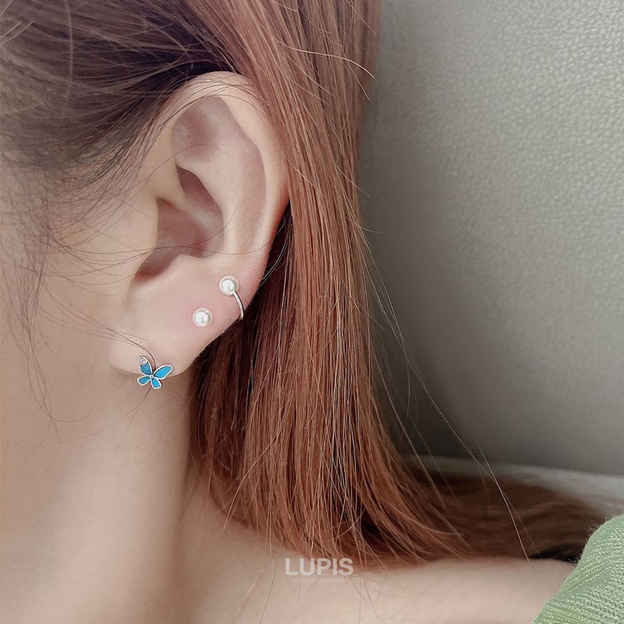 LUPIS（ルピス） ボディピアス 16G スパイラルバーベル パールヘッド