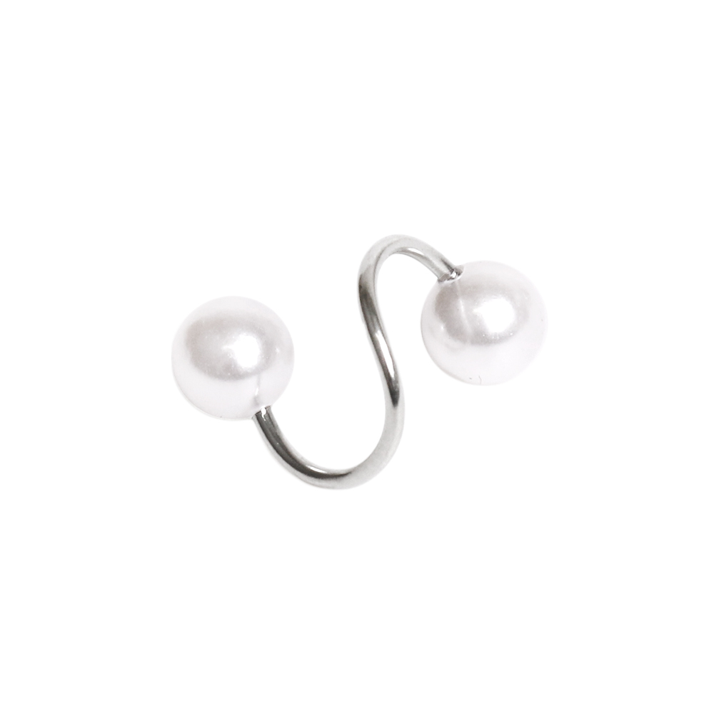 LUPIS（ルピス） ボディピアス 16G スパイラルバーベル パールヘッド