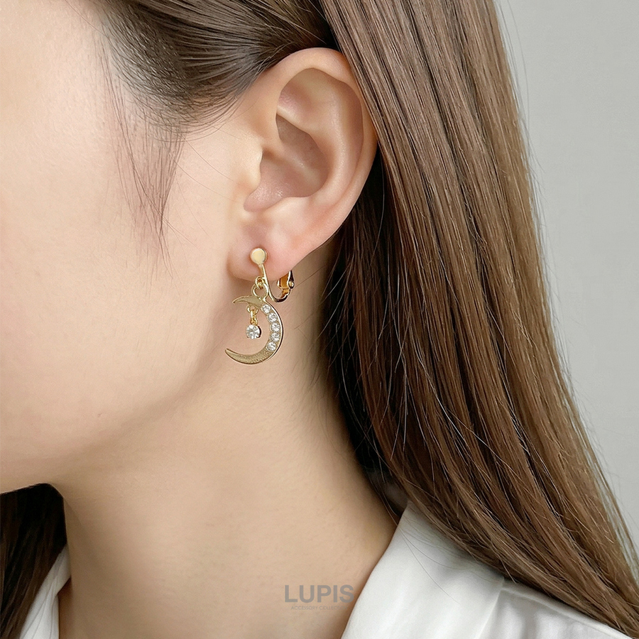 LUPIS（ルピス） イヤリング ムーン スター アシンメトリー チェーン