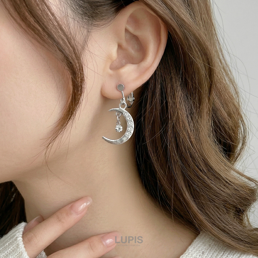 LUPIS（ルピス） イヤリング ムーン スター アシンメトリー チェーン