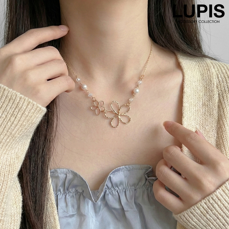 LUPIS（ルピス） ネックレス レディース フラワー パール ビーズ