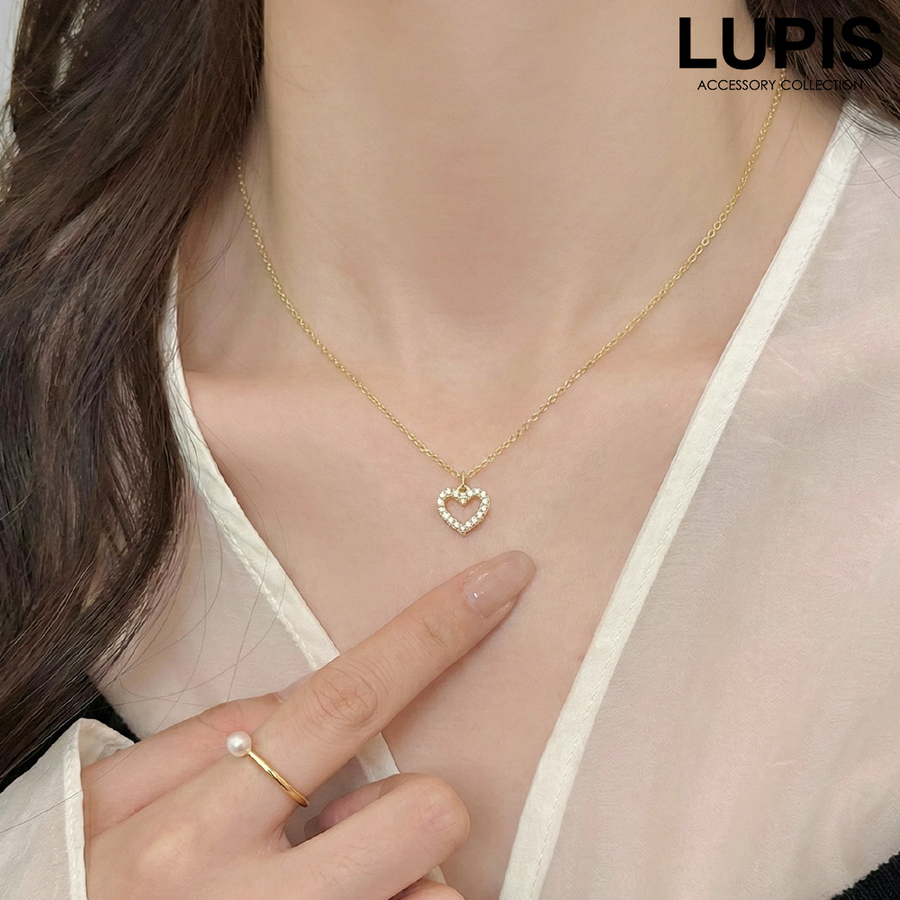 LUPIS（ルピス） ネックレス レディース オープンハート パヴェ