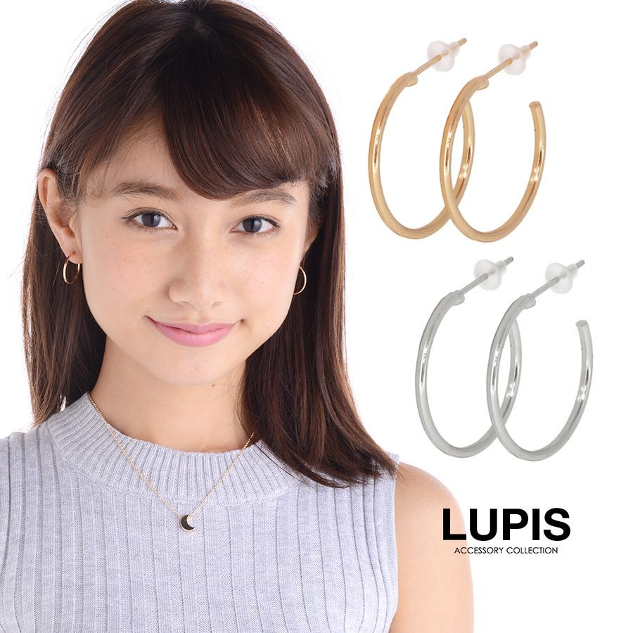 ピアス フープ シンプル ゴールド シルバー 大人っぽい おしゃれ プチプラ Q677 Lupis 通販 Yahoo ショッピング