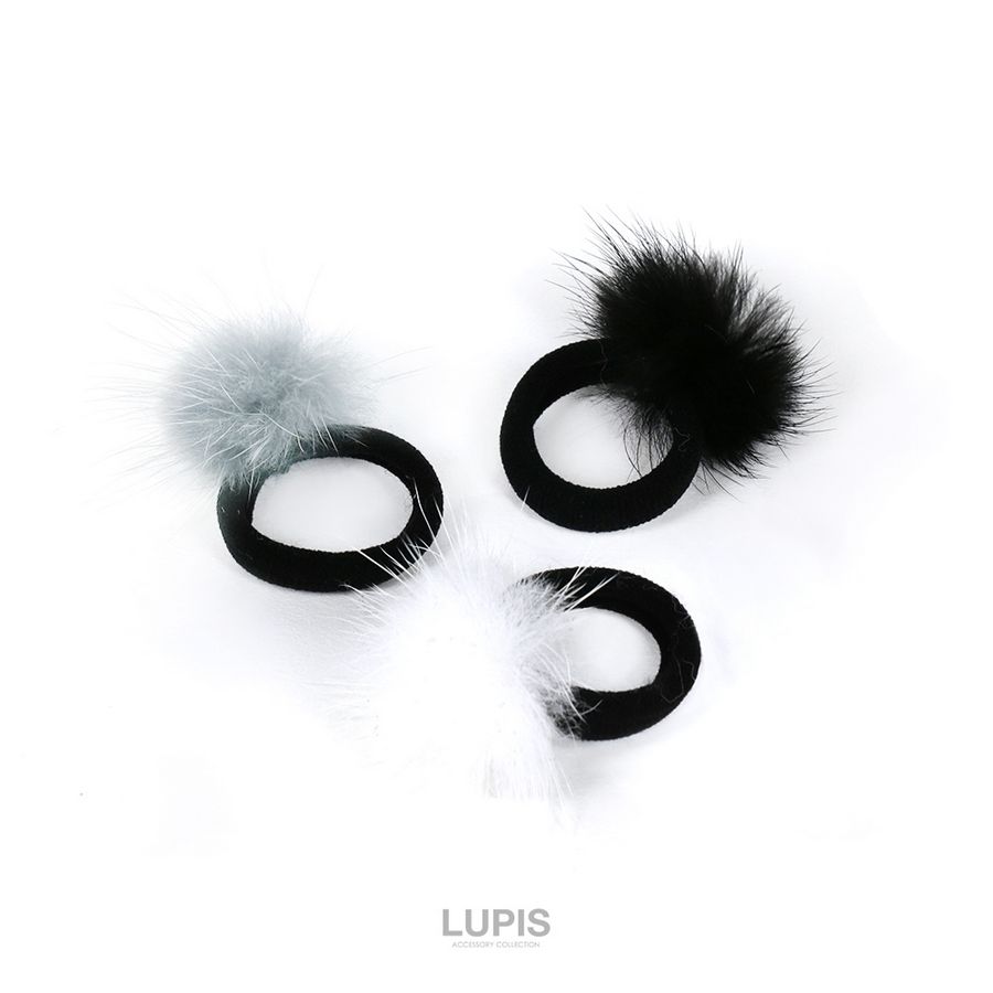 ヘアゴム ヘアアクセサリー ファー フェイクファー ふわふわ 秋冬 ホワイト ブラック グレー ルピス LUPIS :v0179:LUPIS  Yahoo!店 - 通販 - Yahoo!ショッピング