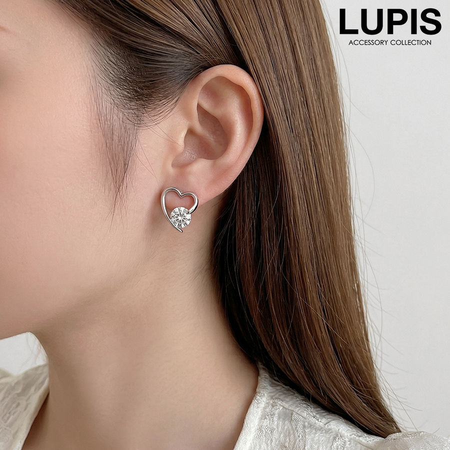 LUPIS（ルピス） ピアス オープンハート キュービックジルコニア