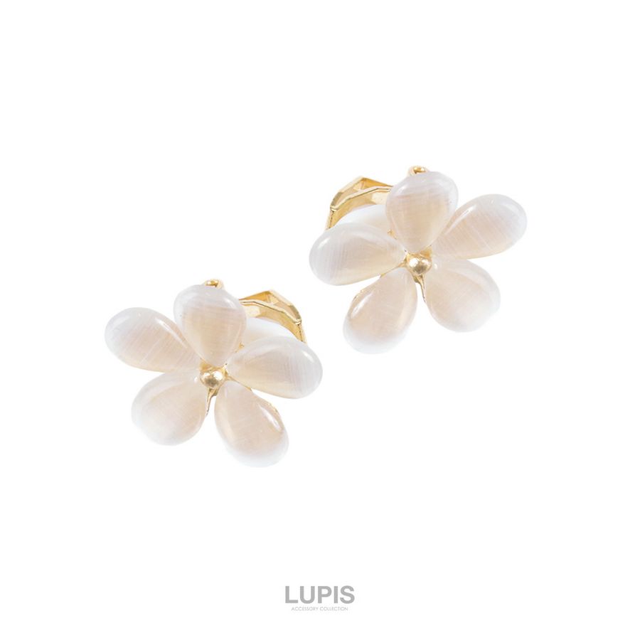 イヤリング シンプル フラワー クリップ 花 ホワイト 安い ルピス LUPIS :v0202:LUPIS Yahoo!店 - 通販 -  Yahoo!ショッピング