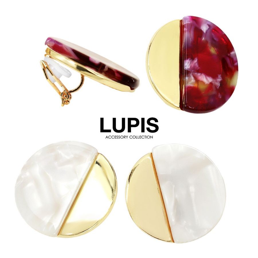 イヤリング マーブル サークル ゴールド ホワイト レッド 大人っぽい ルピス LUPIS :v0222:LUPIS Yahoo!店 - 通販 -  Yahoo!ショッピング