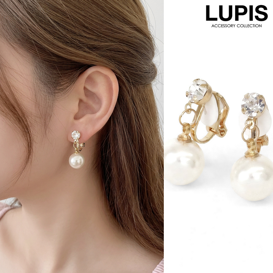 LUPIS（ルピス） イヤリング パール シンプル ストーン 揺れる 上品
