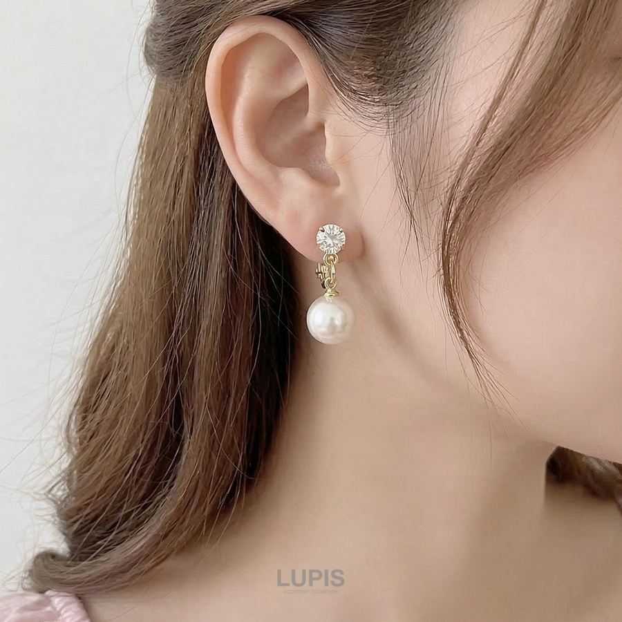 LUPIS（ルピス） イヤリング パール シンプル ストーン 揺れる 上品