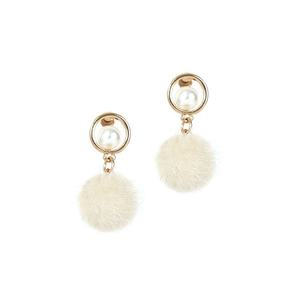LUPIS（ルピス） ピアス レディース ファー ファーボール パール