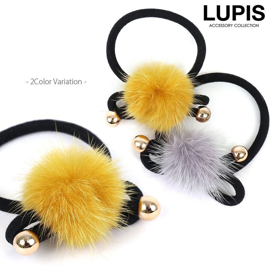 ヘアゴム ヘアアクセサリー フェイクファー ファーボール リボン 秋冬 マスタード グレー ルピス LUPIS :v0521:LUPIS  Yahoo!店 - 通販 - Yahoo!ショッピング