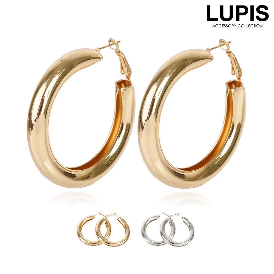 ピアス 大ぶりピアス フープピアス シンプル ワイド ゴールド シルバー ルピス LUPIS :v0619:LUPIS Yahoo!店 - 通販 -  Yahoo!ショッピング