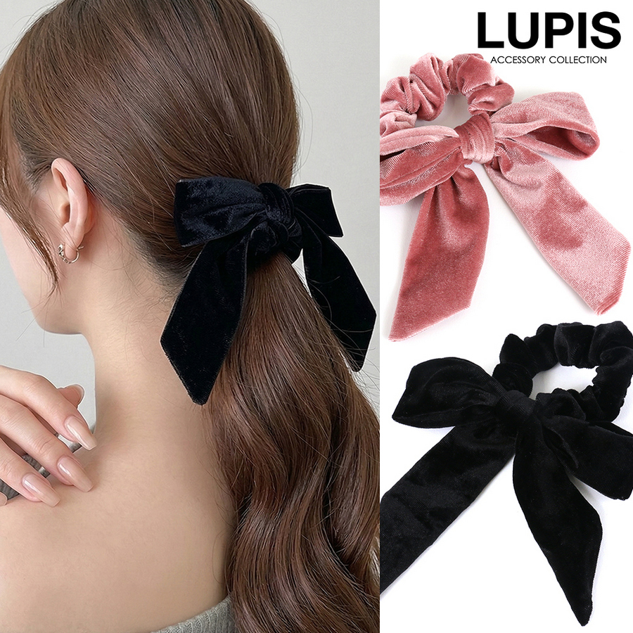 LUPIS（ルピス） シュシュ リボンシュシュ ヘアアクセサリー 大きめ