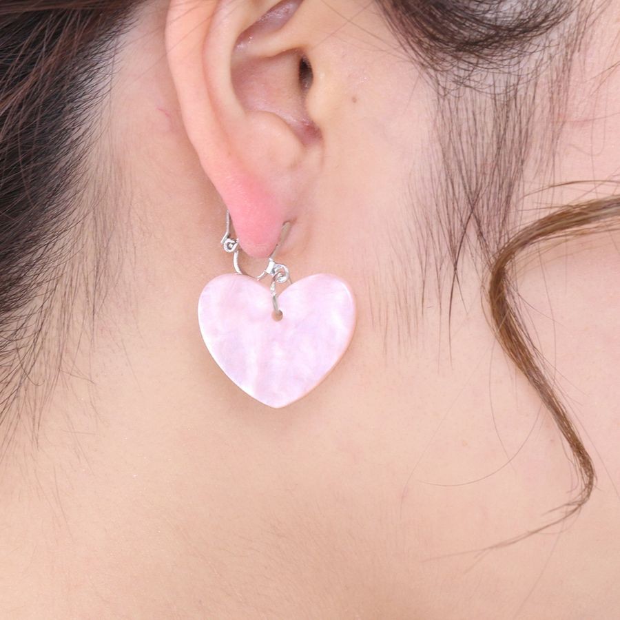 LUPIS（ルピス） イヤリング ハート シェル クリップ ピンク かわいい