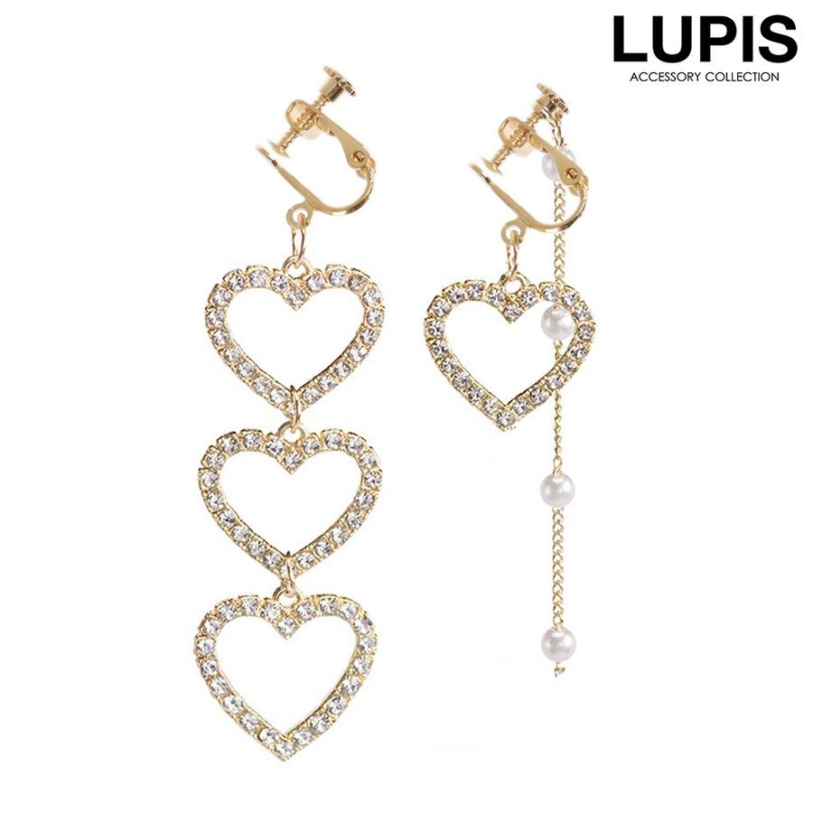 イヤリング ハート パール ストーン かわいい ゴージャス 結婚式 パーティー ルピス LUPIS :v1067:LUPIS Yahoo!店 - 通販  - Yahoo!ショッピング