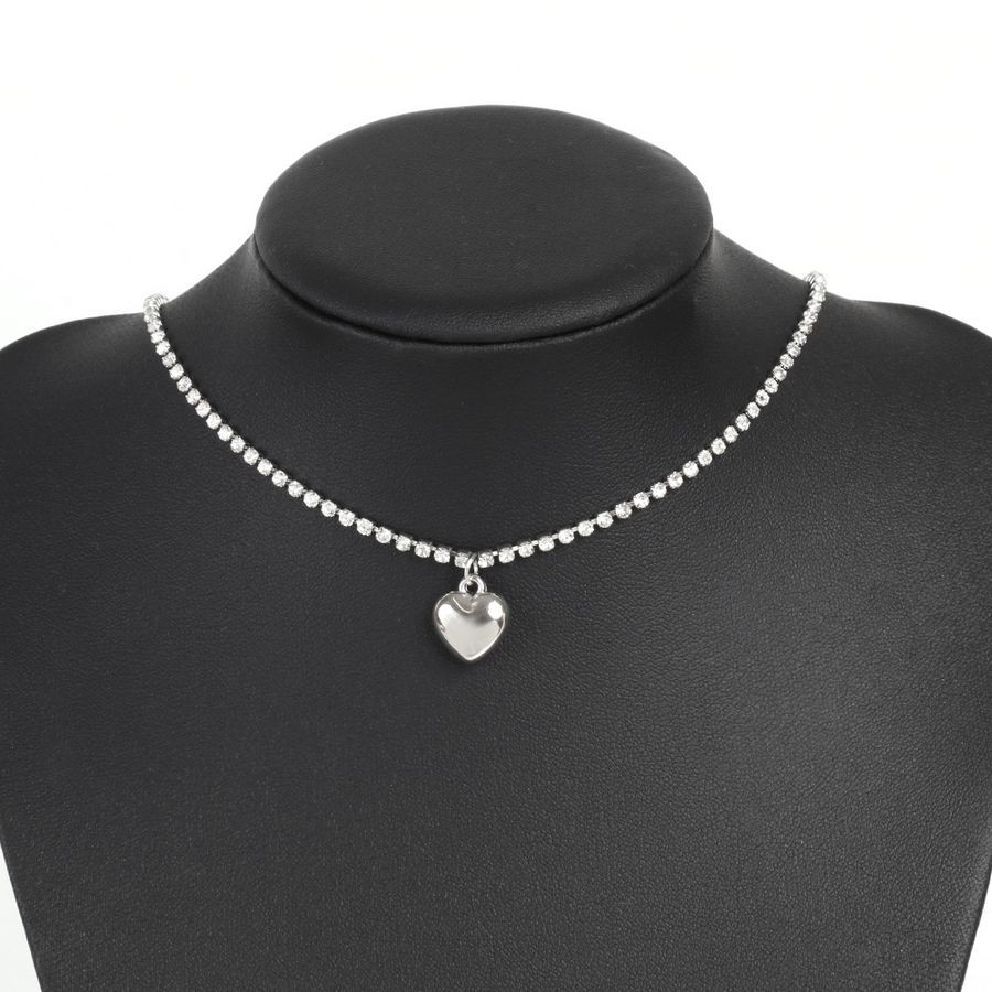 LUPIS チョーカー ネックレス レディース ラインストーン ハート