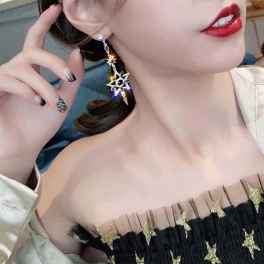 LUPIS（ルピス） ピアス 大ぶり ムーン スター ビジュー ギャラクシー