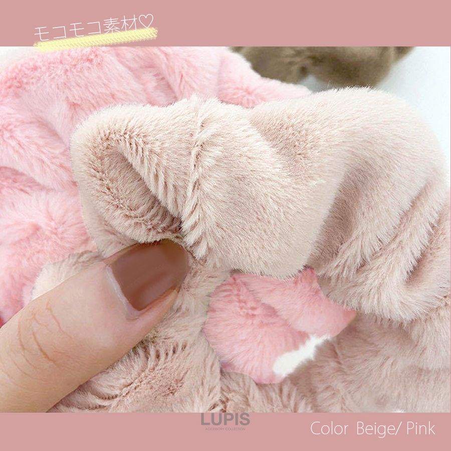 ACCA 【受注会限定色】 ファー シュシュ ピンクベージュ LUPIS（ルピス） シュシュ ヘアアクセサリー ファー フェイクファー