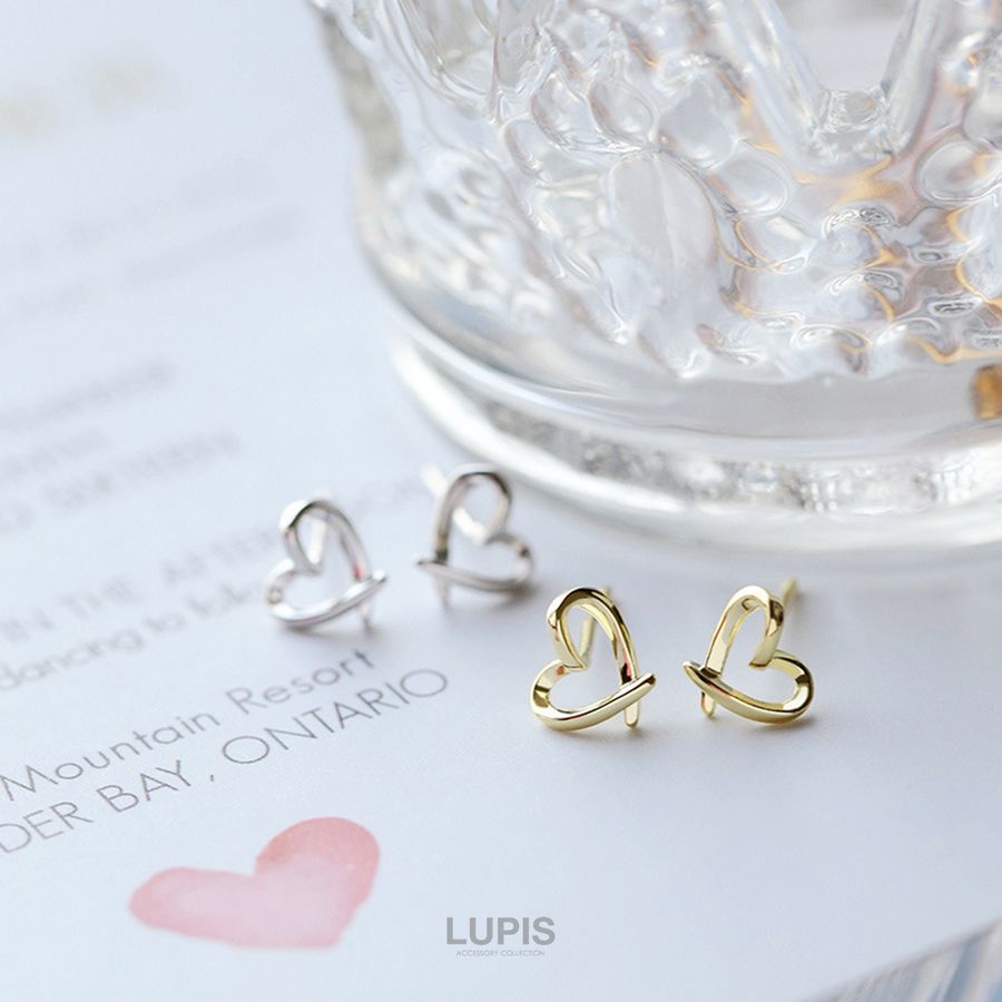 LUPIS（ルピス） ピアス ワイヤーハート ハート シンプル シルバー925 